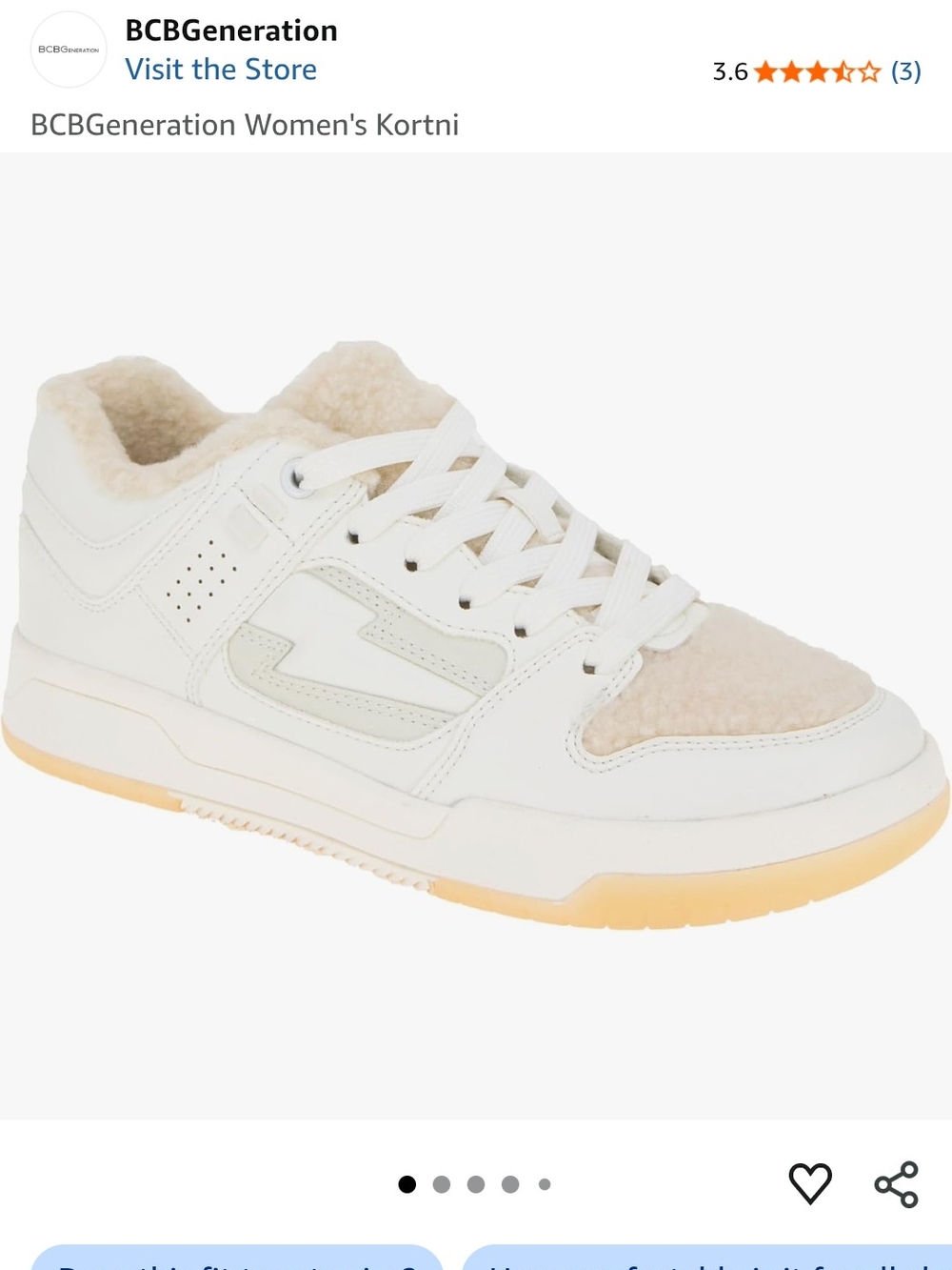 BCBGeneration Men's White Shearling-Lined Trainer